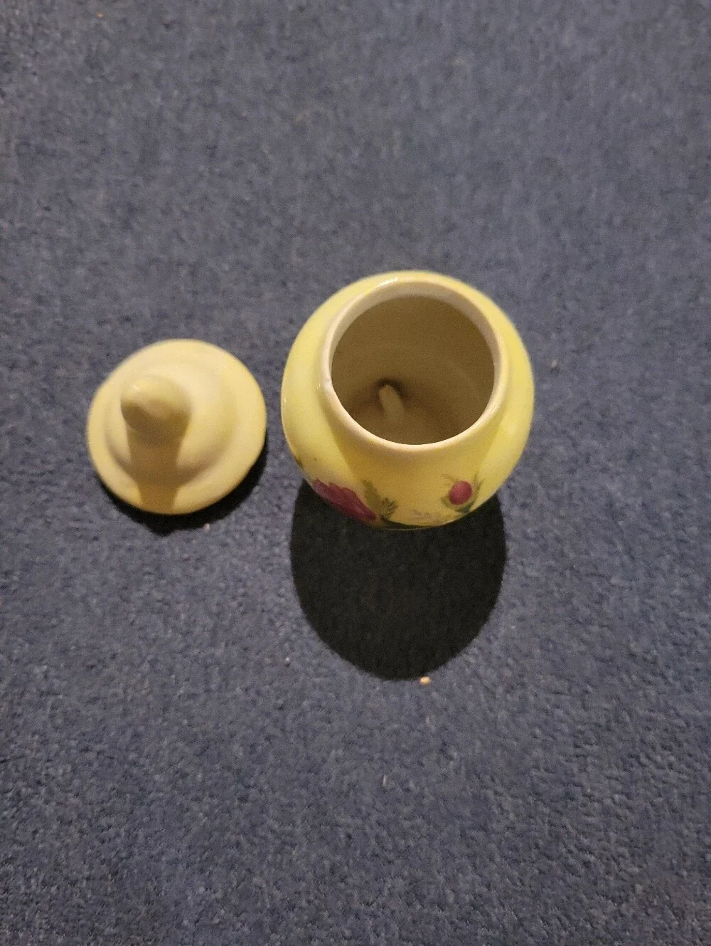 Vintage Yellow Floral Porcelain Ginger Jar